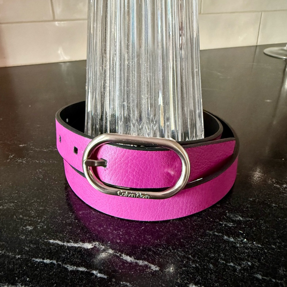 Calvin Klein Pink Belt with Silver Buckle